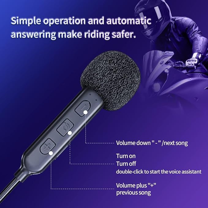 Motorcycle Helmet Bluetooth Headset, Helmet Headphones High Sound Quality - Image 5