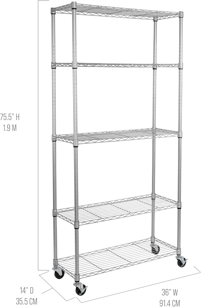 Seville Classics UltraDurable Heavy Duty NSF Solid Steel Wire Rack Storage Unit - Image 3
