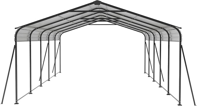13x26.5 FT Metal Carport, Heavy Duty Car Port Canopy - Image 8