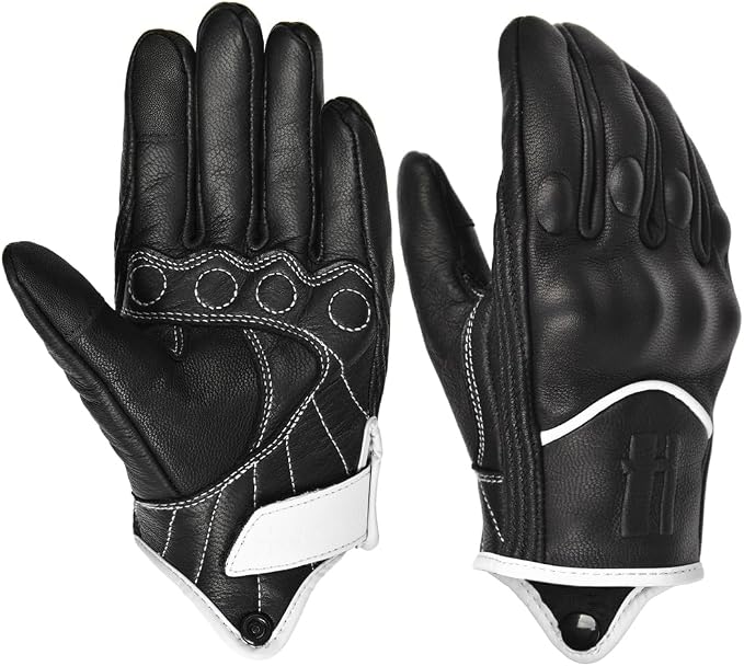 Harssidanzar Leather Motorcycle Gloves - Image 4