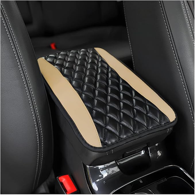 Car Center Console Cushion Pad, Universal Leather Waterproof Armrest Seat Box by Moly+Magnolia