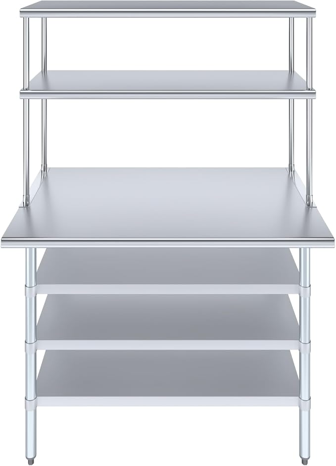 Amgood 30" x 48" Stainless Steel Work Table - Image 2