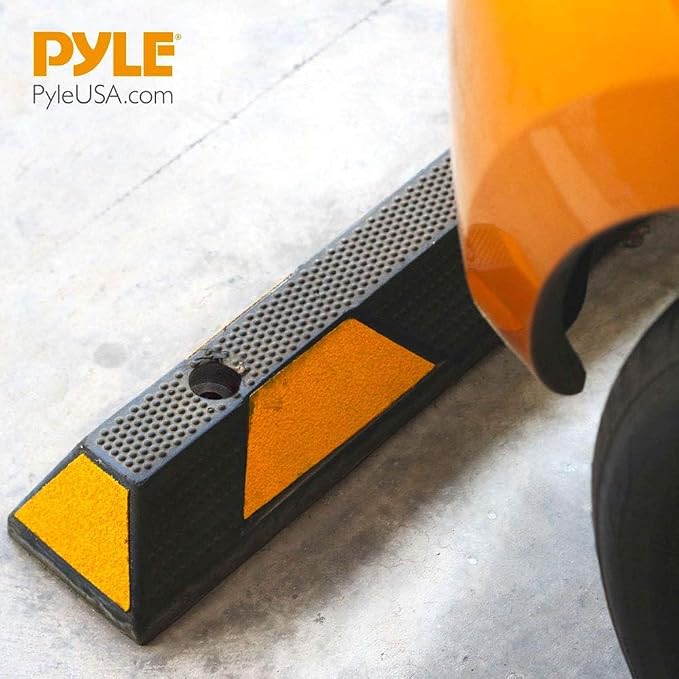 Pyle 72 Inch Heavy Duty Vehicle Rubber Car Parking Wheel Guide Stopper - Image 7