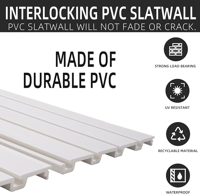 Slat Wall Paneling Garage Wall Organizer, Slat Board PVC Wall Panels Garage - Image 2