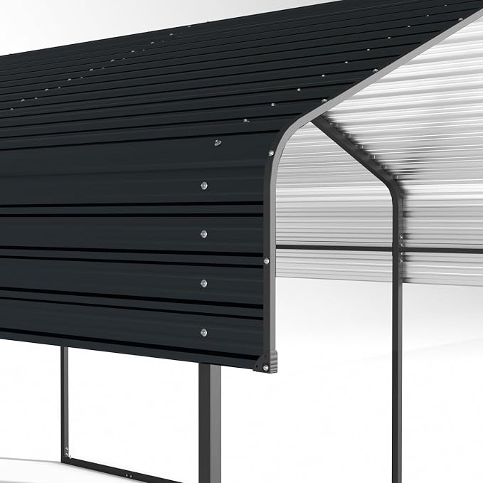 10x15 FT Metal Carport, Heavy Duty Car Port Canopy - Image 9