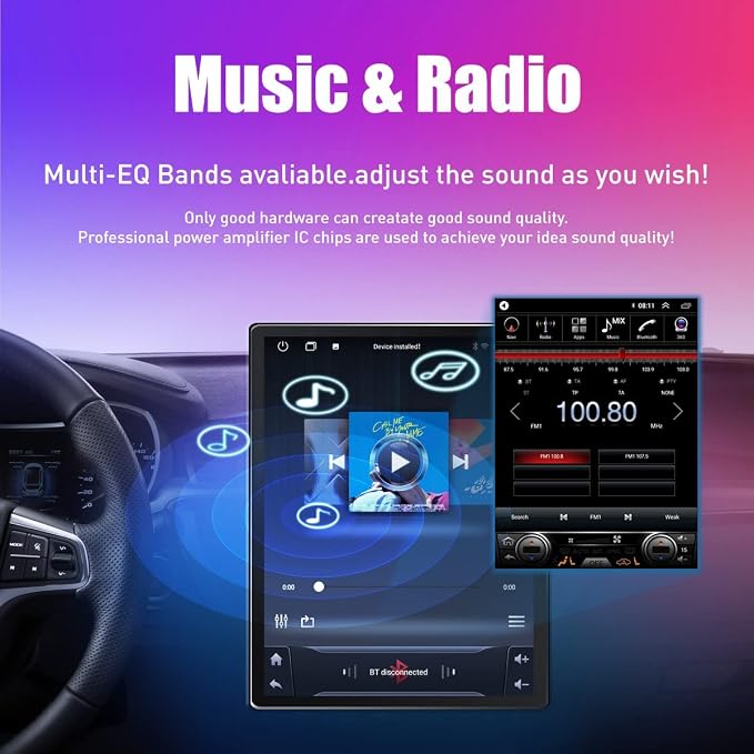 Kunfine Tesla Style Car CarPlay Android Auto Navigation Stereo GPS Radio - Image 6