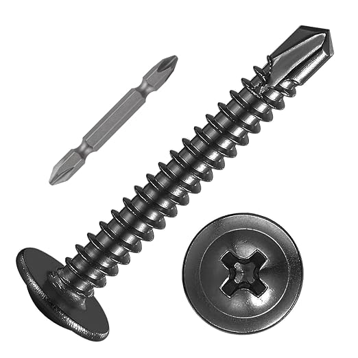 Wensilon #10×1-1/4” for Sheet Metal Self-Tapping Screws 410 Black Stainless by Wensilon