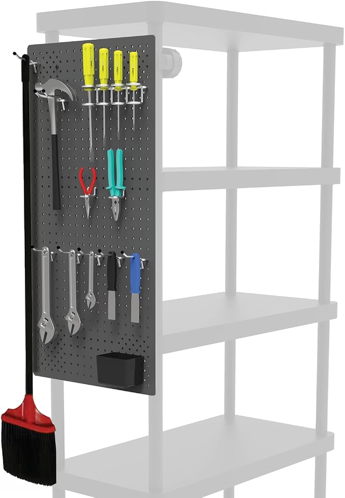 Ramtuff Universal PegBoard Kit for Plastic Shelving- Garage Storage Organizer - Image 8