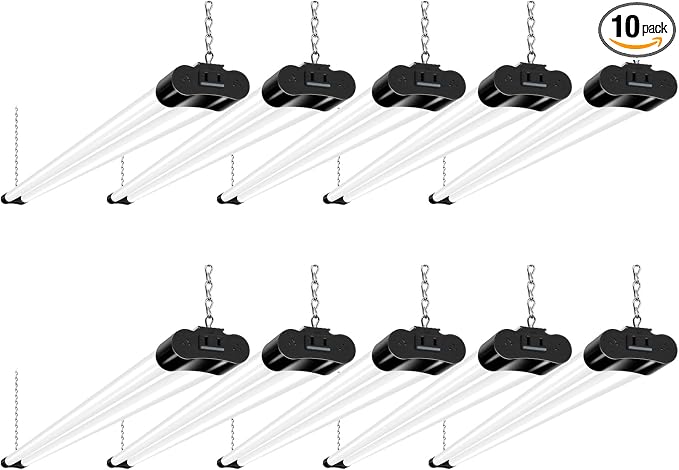 hykolity 10 Pack 4FT Linkable LED Shop Light, Utility Shop Light Fixture by hykolity