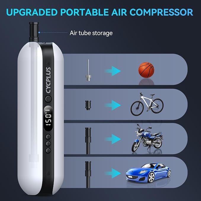 CYCPLUS Electric Air Compressor Portable Bicycle Pump Car Tire Inflator - Image 8