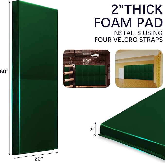 PROGOAL 60"/72" High Gym Wall Padding 2"/4" Thick Foam Basketball Court Wall - Image 5