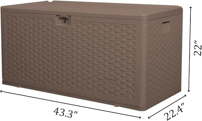 73 Gallon Pro Waterproof Outdoor Storage Pro Resin Deck Box Bin - Image 2