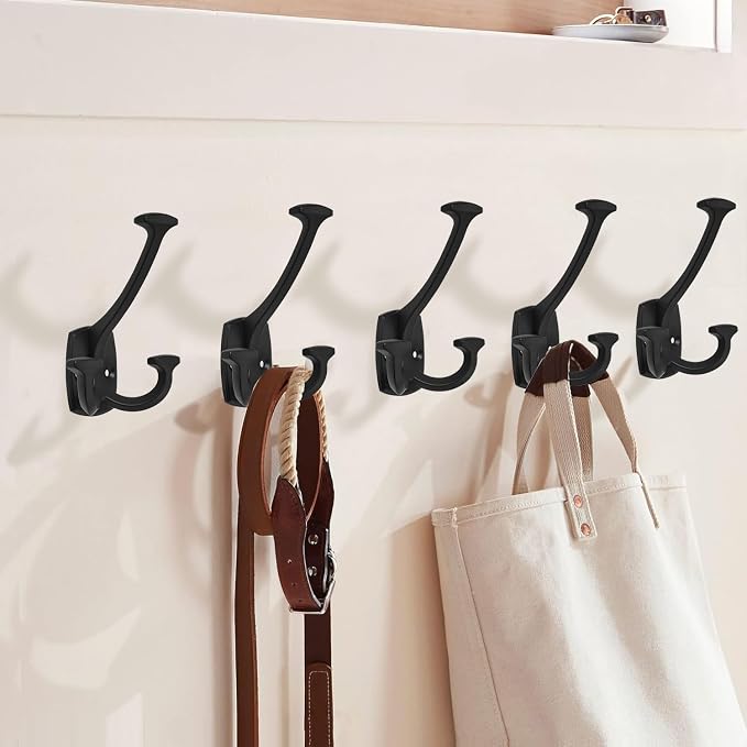 Large Wall Double-Sided Hook 5 Pack Matte Black Hook Decorative Heavy Duty - Image 4