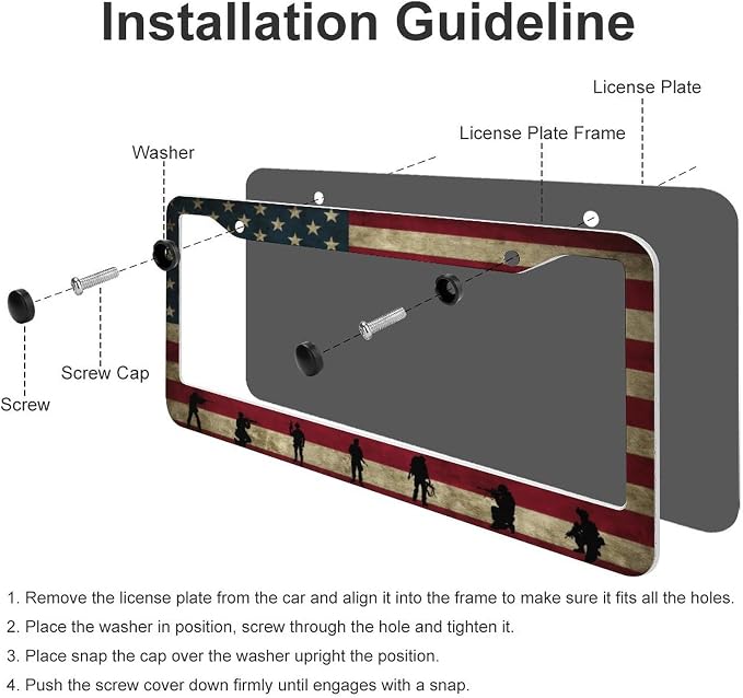American Flag License Plate Frames - Image 5