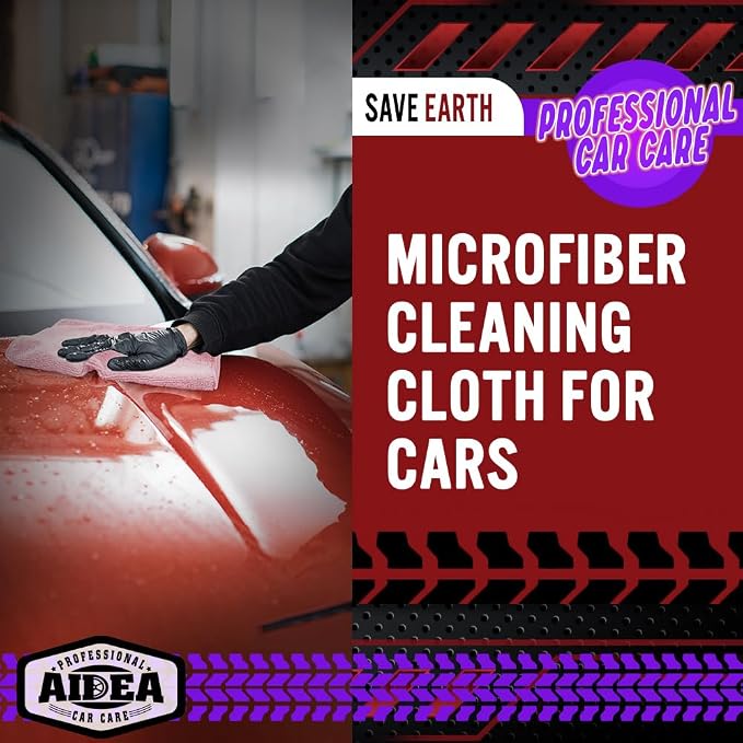 AIDEA Microfiber Cleaning Cloth Pink 10PK, Microfiber Towels - Image 4