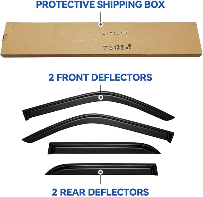 Window Visors Rain Guards for 1996-2002 Toyota 4Runner, Out-Channel Window Vent - Image 5
