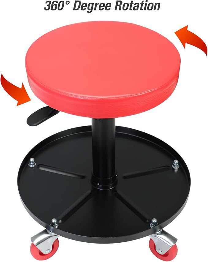 BIG RED ATRHL6201R Torin Heavy Duty Rolling Pneumatic Creeper Garage/Shop Seat: - Image 5