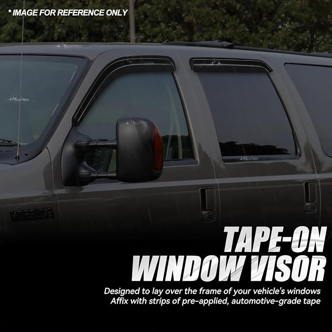 Auto Dynasty 4Pcs Carbon Fiber Pattern Window Visors Compatible - Image 3