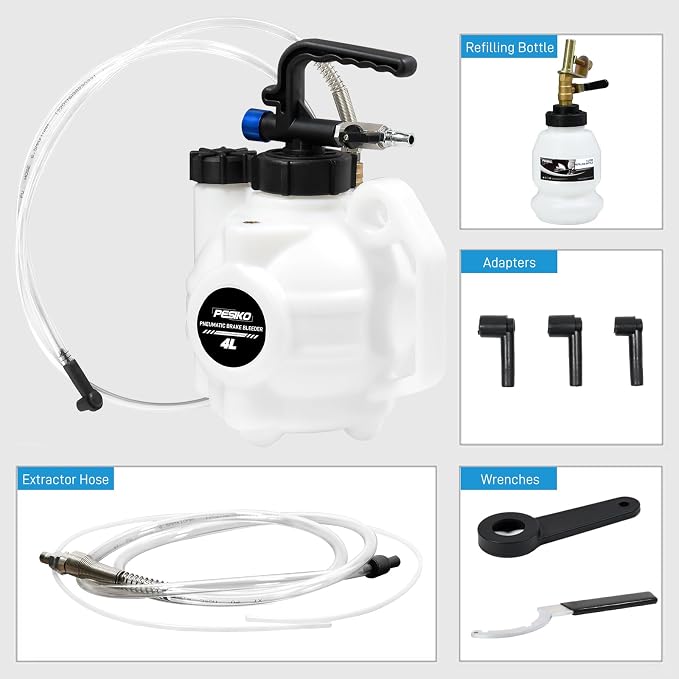 4L Vacuum Brake Bleeder Kit, One Person Pneumatic Brake Bleeding Fluid - Image 5