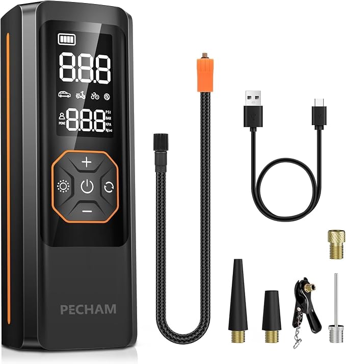 PECHAM Tire Inflator Portable Air Compressor, USB 5V 20000mAh Battery 160PSI - Image 8