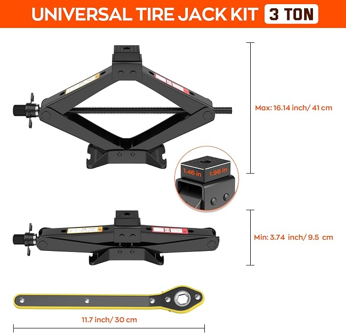 Universal Car Jack Kit Scissor Jack - Image 2