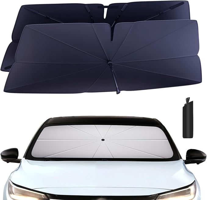 Windshield Sun Shade Umbrella: for Sentra-Sedan-2020-2024 2025-4-Layers Front by HIMUMOY