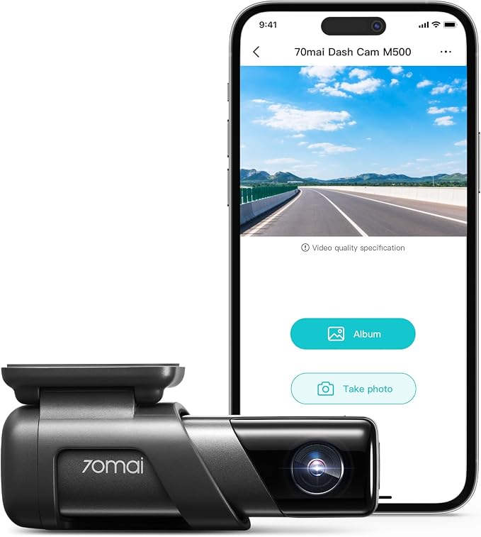 70mai Dash Cam M500, 2.7K Dash Cam Front, Dash Camera by 70mai