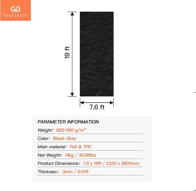 7.6'x 19' Garage Floor Mat & Oil Spill Mat, Heavy Duty Under Car Mat - Image 7