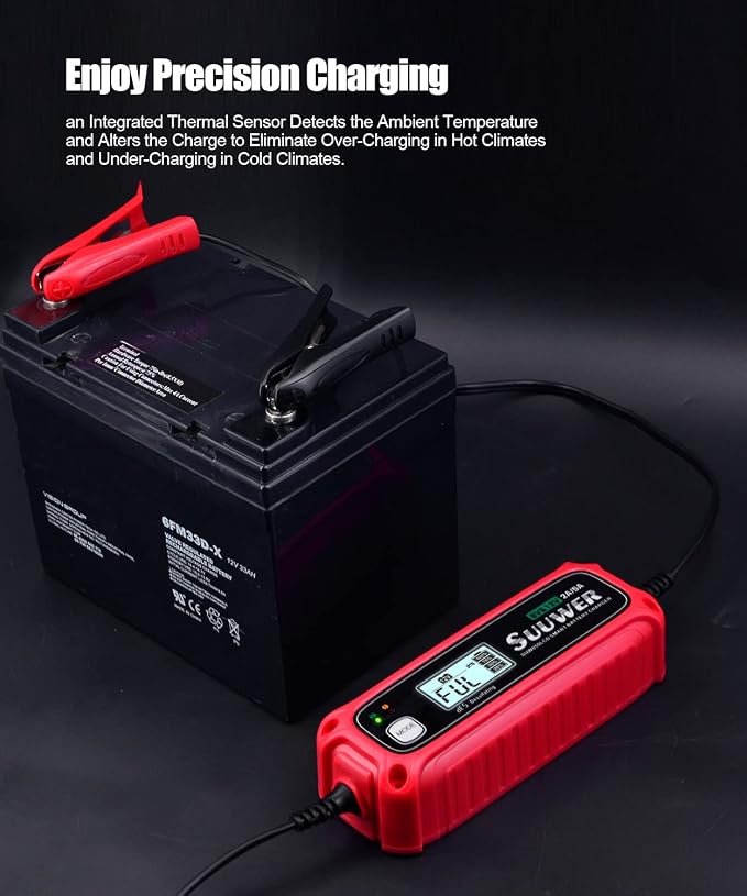 5-Amp High-Efficiency 6V&12V Smart Car Battery Charger, Battery Maintainer - Image 5