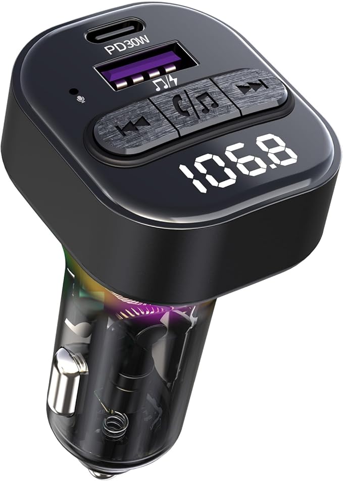 Bluetooth 5.3 FM Transmitter for Car, Wireless FM Radio Transmitter, Support by SYENGKKY