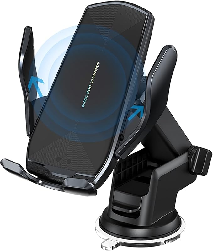 Wireless Car Charger Mount, 15W Qi Fast Charging Auto-Clamping Cell Phone Car - Image 8