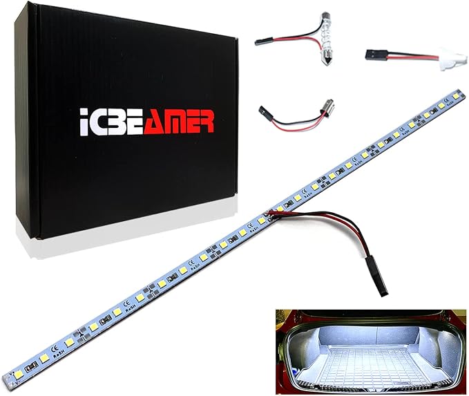 ICBEAMER Super White 12" inch 24-SMD-2835 Chips LED Strip Light Universal Fit by ICBEAMER