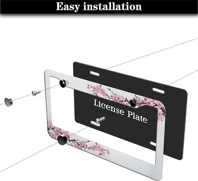 License Plate Frames for Men Powder License Plate Frame for Women Beautiful - Image 7
