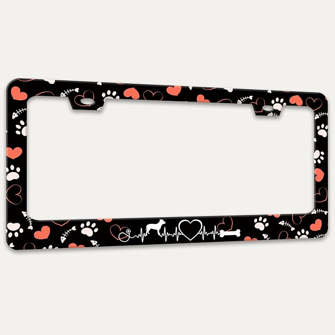 Dog Paw Prints License Plate Frame Dog Lover License Plate Holders Funny - Image 7