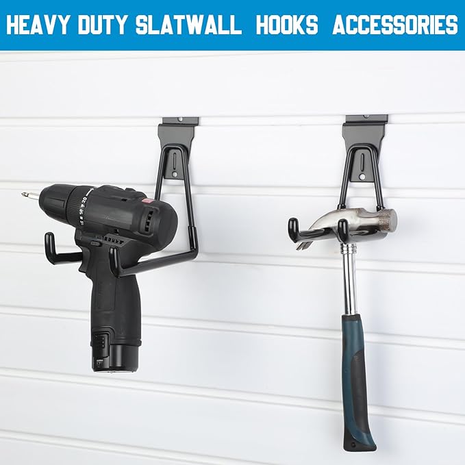 Landhoow 36 Pcs Slatwall Hooks & Hangers 32 Pcs Heavy Duty Slat Wall Hanging - Image 2