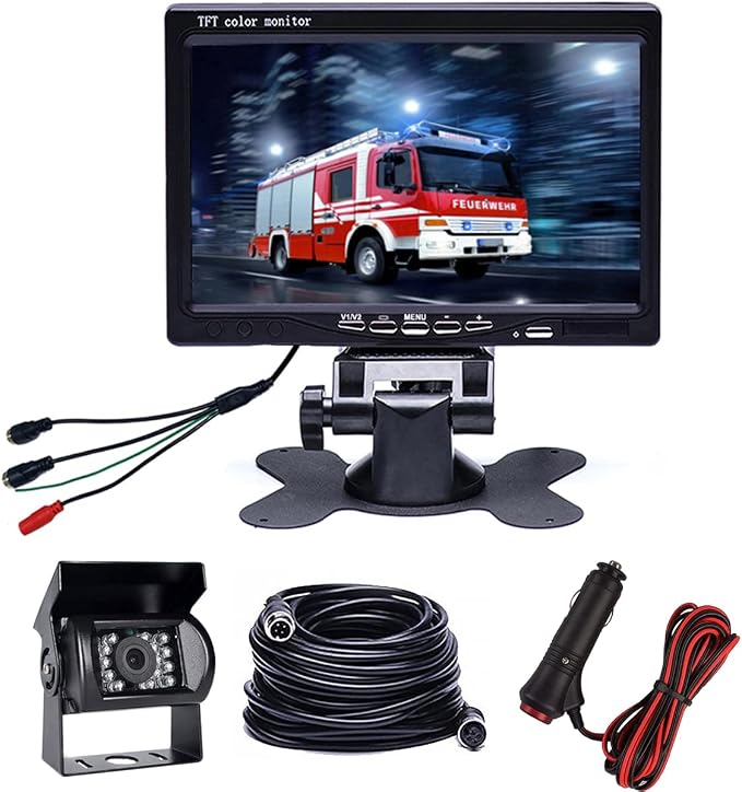 Hikity Backup Camera with Monitor Kit, Waterproof 18 IR LED Night Vision by Hikity
