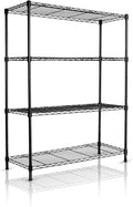 Heavy-Duty Black 4 Tiers Steel 36x14x54 Wire Shelving NSF Certified. Adjustable by Unknown