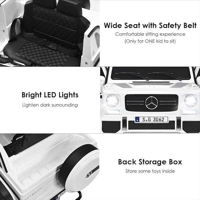 Costzon Ride on Car, Licensed Mercedes-Benz Maybach, 12V Battery Powered - Image 5