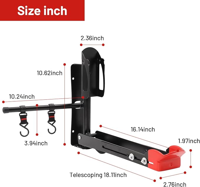 Bike Wall Mount Rack Adjustable & Foldable Garage Bike Rack - Image 9