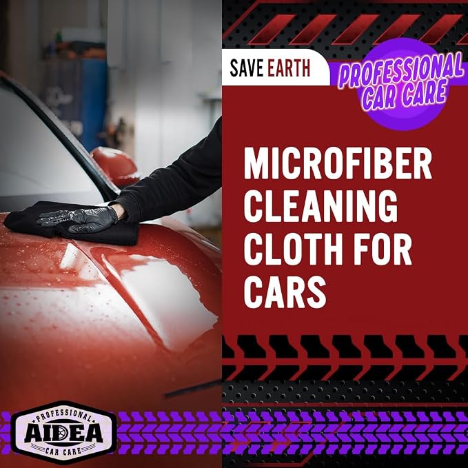 AIDEA Microfiber Cleaning Cloth Black 50PK, Microfiber Towels - Image 4
