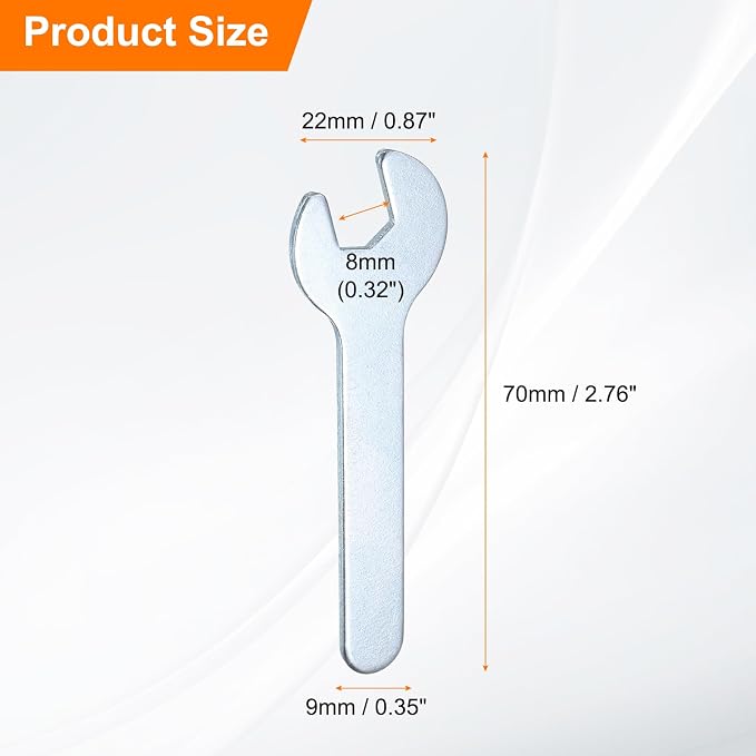HARFINGTON 10pcs Small Wrench Open End Wrench 8x70x1.8mm Metric U-Shaped Single - Image 2