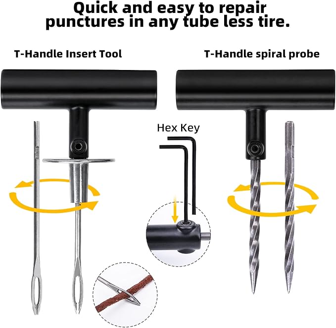 Tire Repair Kit, Universal Tire Patch kit to Fix Punctures and Plug Flats - Image 3