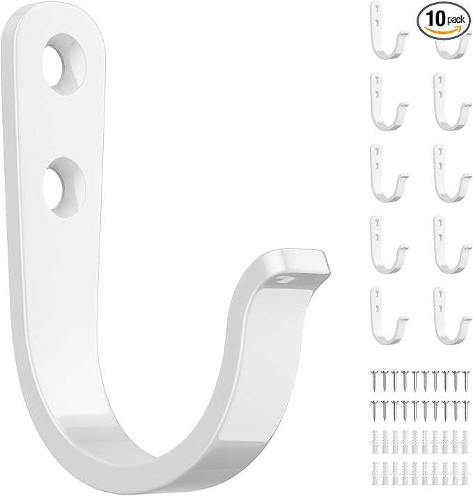 10Pcs Wall Hooks for Bathroom, and Garage by jockcaras