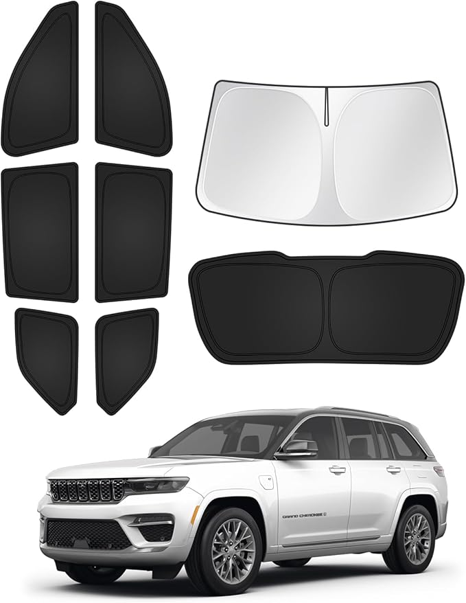 Windshield Sun Shade for 2022-2025 2026 Jeep Grand Cherokee Accessories by Canvcle