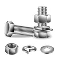 3/8-16 x 1-1/4" Hex Head Screw Bolt, Flat & Lock Washers, Fully Threaded by SGTZH