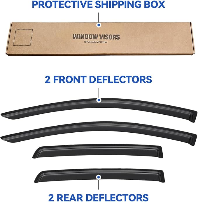 Window Visors Rain Guards for 2009-2014 Hyundai Genesis Sedan, Out-Channel - Image 5