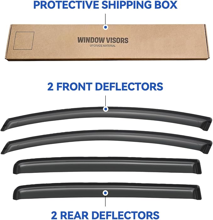 Window Visors Rain Guards for 2012-2018 Toyota Yaris Hatchback, Out-Channel - Image 5