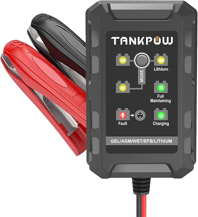 1.5-Amp Smart Car Battery Charger, 6V and 12V Automotive Battery Charger by TANKPOW