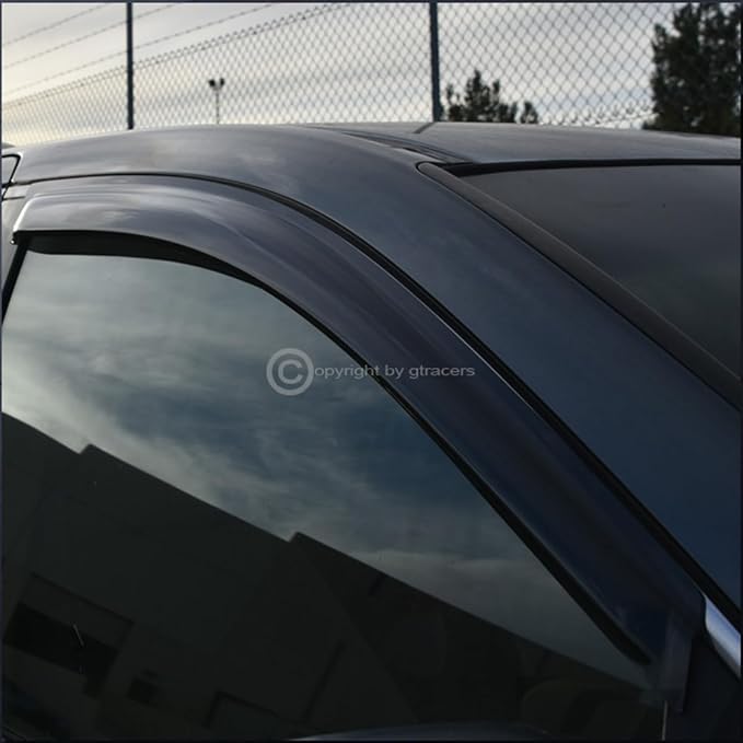 in Channel Window Deflector Sun/Rain/Wind Guards Smoke Window Visors 4Pc Set - Image 8