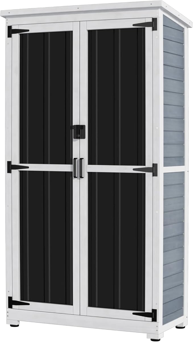 GDLF Outdoor Storage Cabinet Wood & Metal Garden Shed by GDLFGoodLife